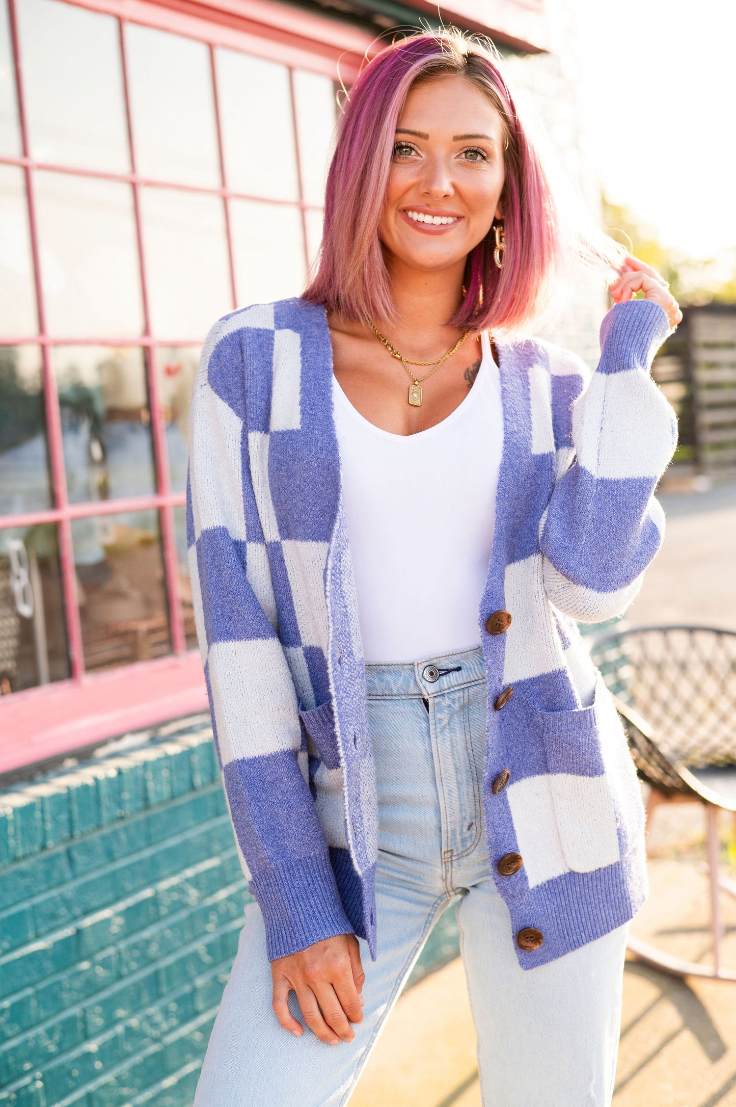 Bring The Magic Checkered Cardigan [MULTIPLE COLORS]