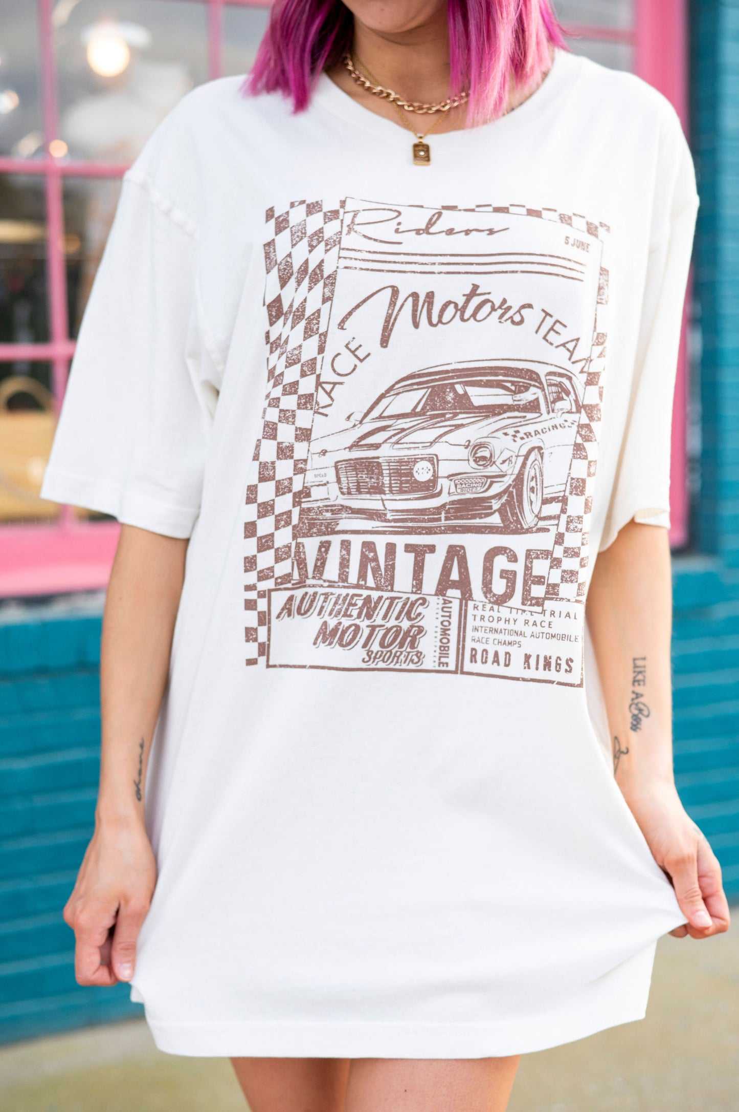 Vintage Racer Oversized Graphic Tee