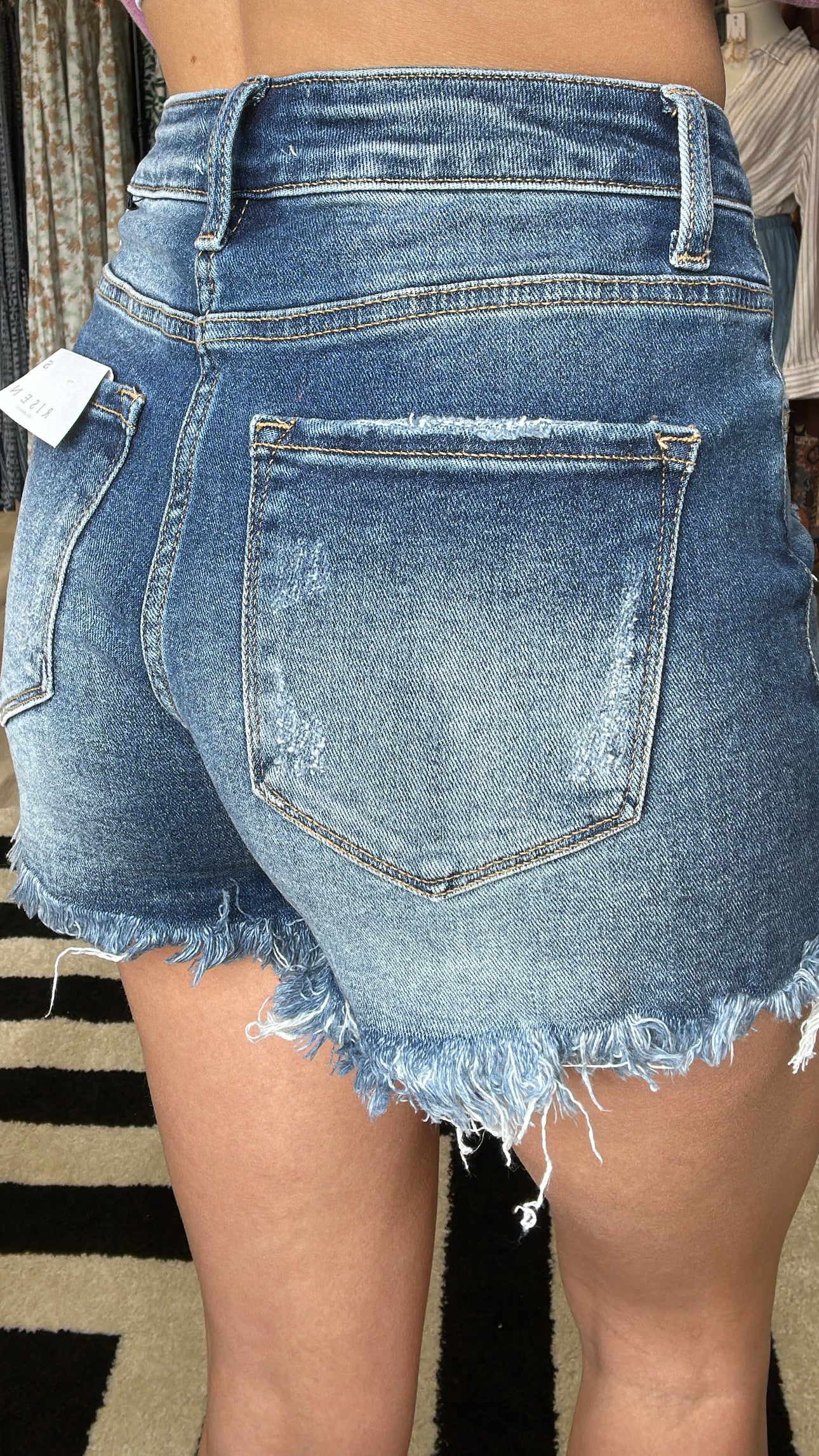 Natalie High Rise Distressed Shorts